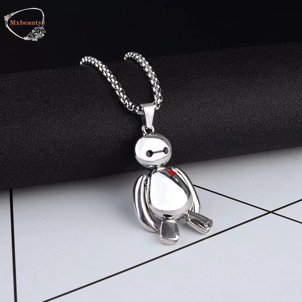 Mxbeauty Liontin Kalung Fashion Kartun Hadiah Baymax Cinta Anggota Badan Bergerak Sweater Rantai Kalung