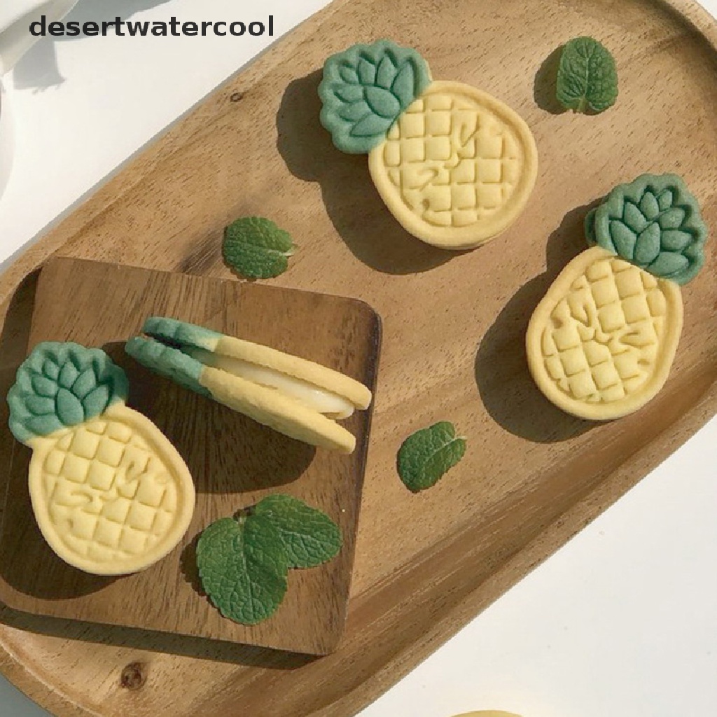 Deid Cetakan Nanas Cookie Plunger Cutter Fondant Emboss Stamp Mold Pemotong Biskuit Martijn