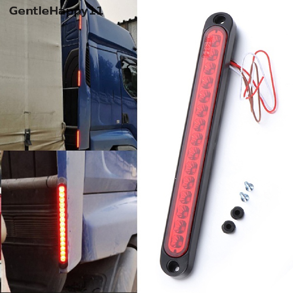 Gentlehappy 1PC 25CM 15led Merah Disegel Trailer Truk RV Berhenti Ekor Rem Belakang Turn Light Bar id