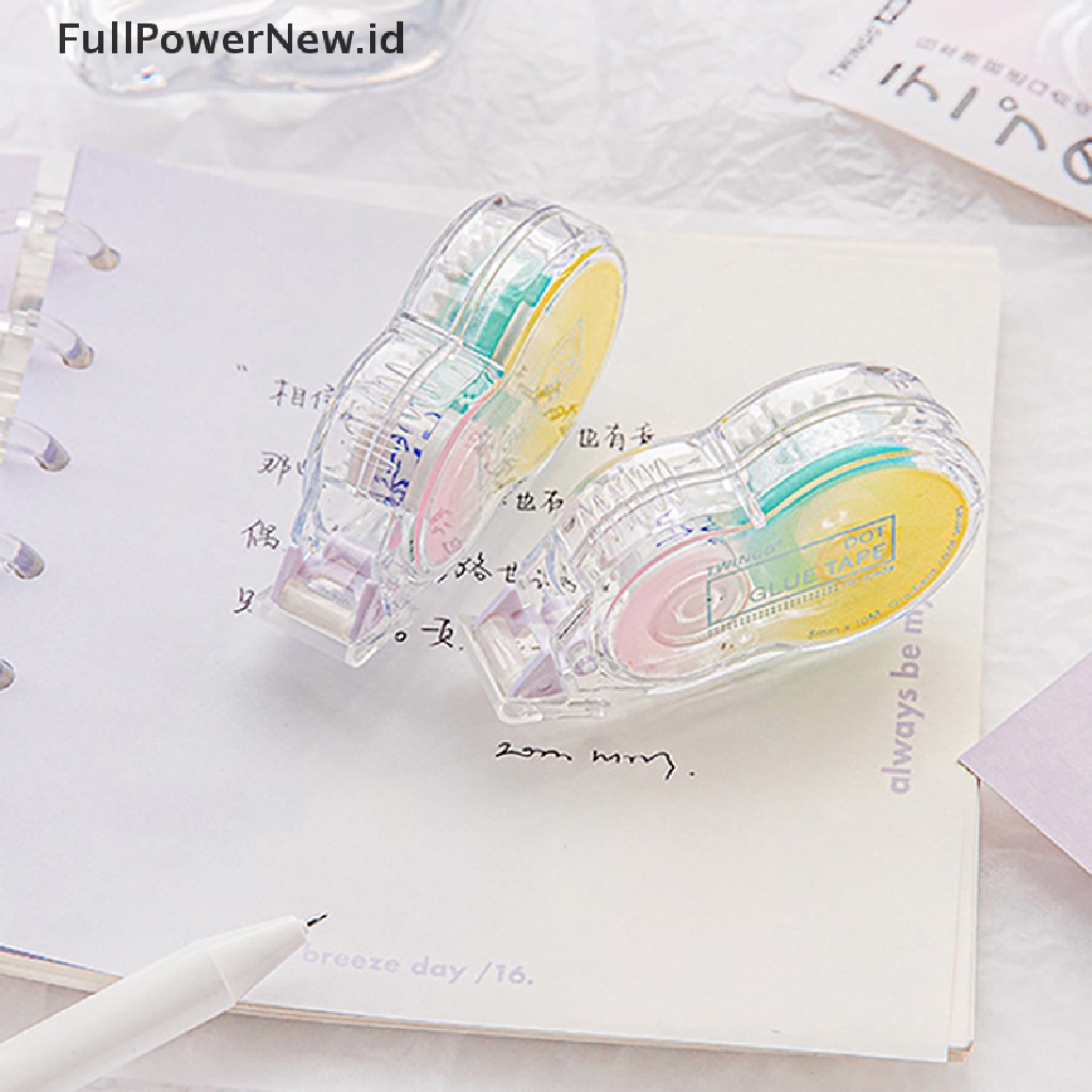 Power 32.8ft Perekat Dua Sisi Dot Glue Tape Dispenser Koreksi Roller Stationer ID