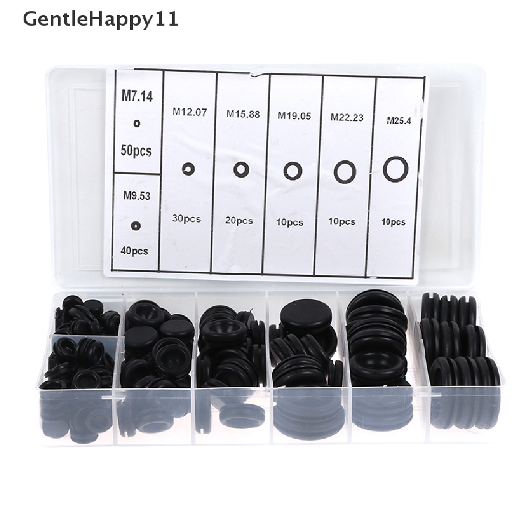 Gentlehappy 170Pcs Closed Seal Ring Karet Mobil Grommet Lubang Plug Kawat Listrik Gasket Kit id