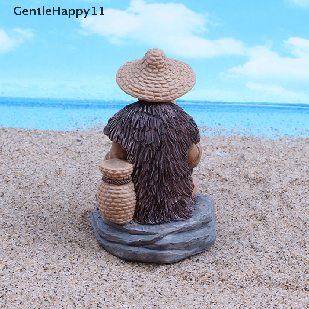 Gentlehappy Mancing Orang Tua Resin Figure Patung Ornamen Taman Pemandangan Mikro GardenCrafts id