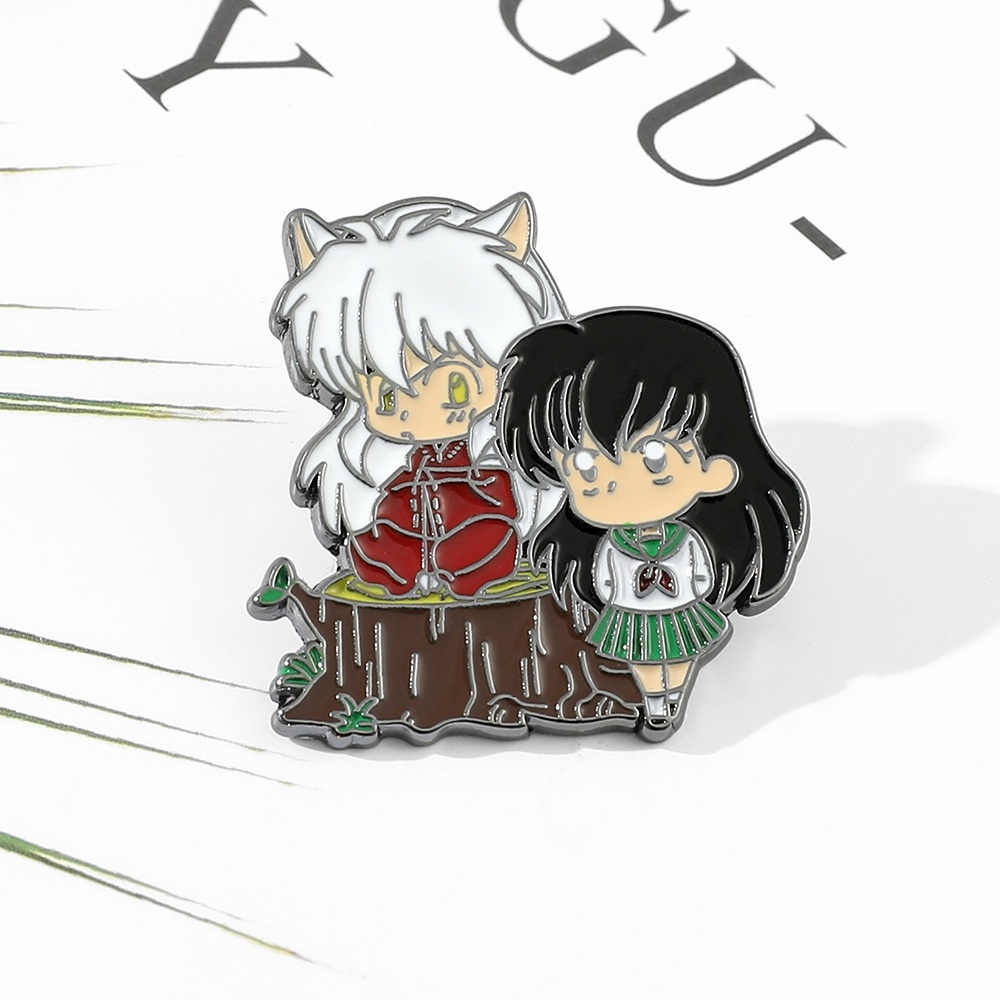 Fashion Kartun Anime Jepang Lucu Inuyasha Dan Higurashi Kagome Logam Bros Ornamen Hadiah Untuk Teman Kostum Aksesoris