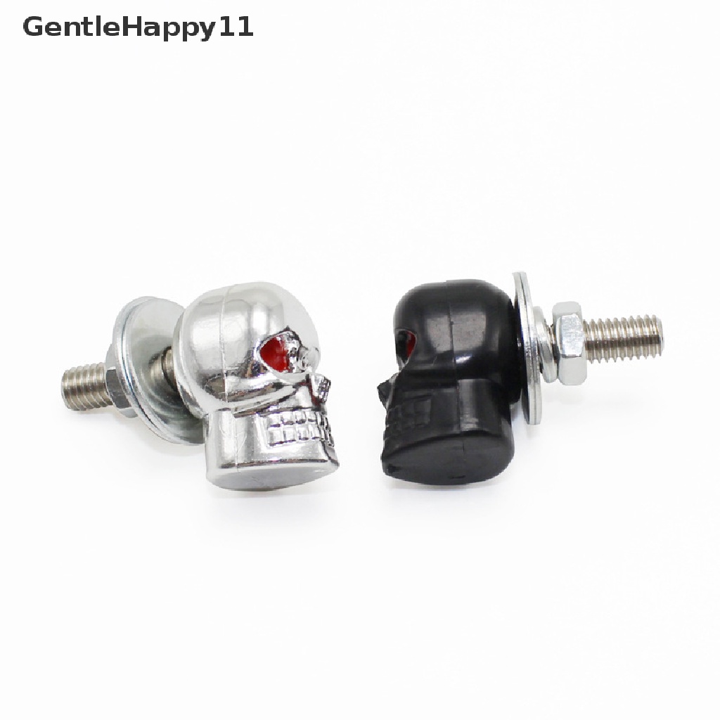 Gentlehappy 2pcs Baut Frame Plat Nomor Sepeda Motor Skull Sekrup Baut Plat Frame id