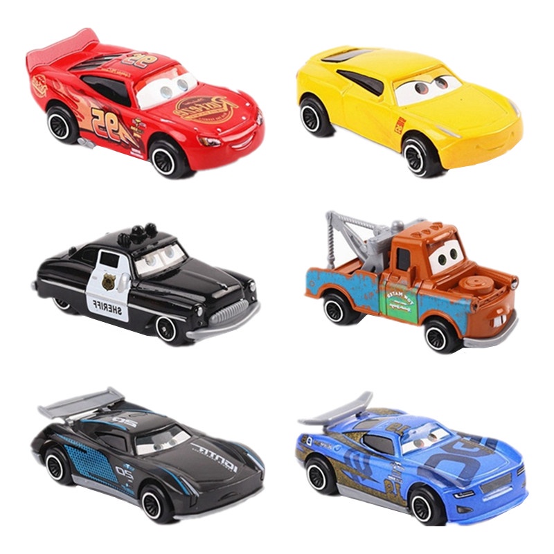 6 Pcs/Set Disney Pixar Cars Mainan Alloy McQueen Captain America Superman Jackson Storm Racing Mainan Anak Laki-Laki Hadiah