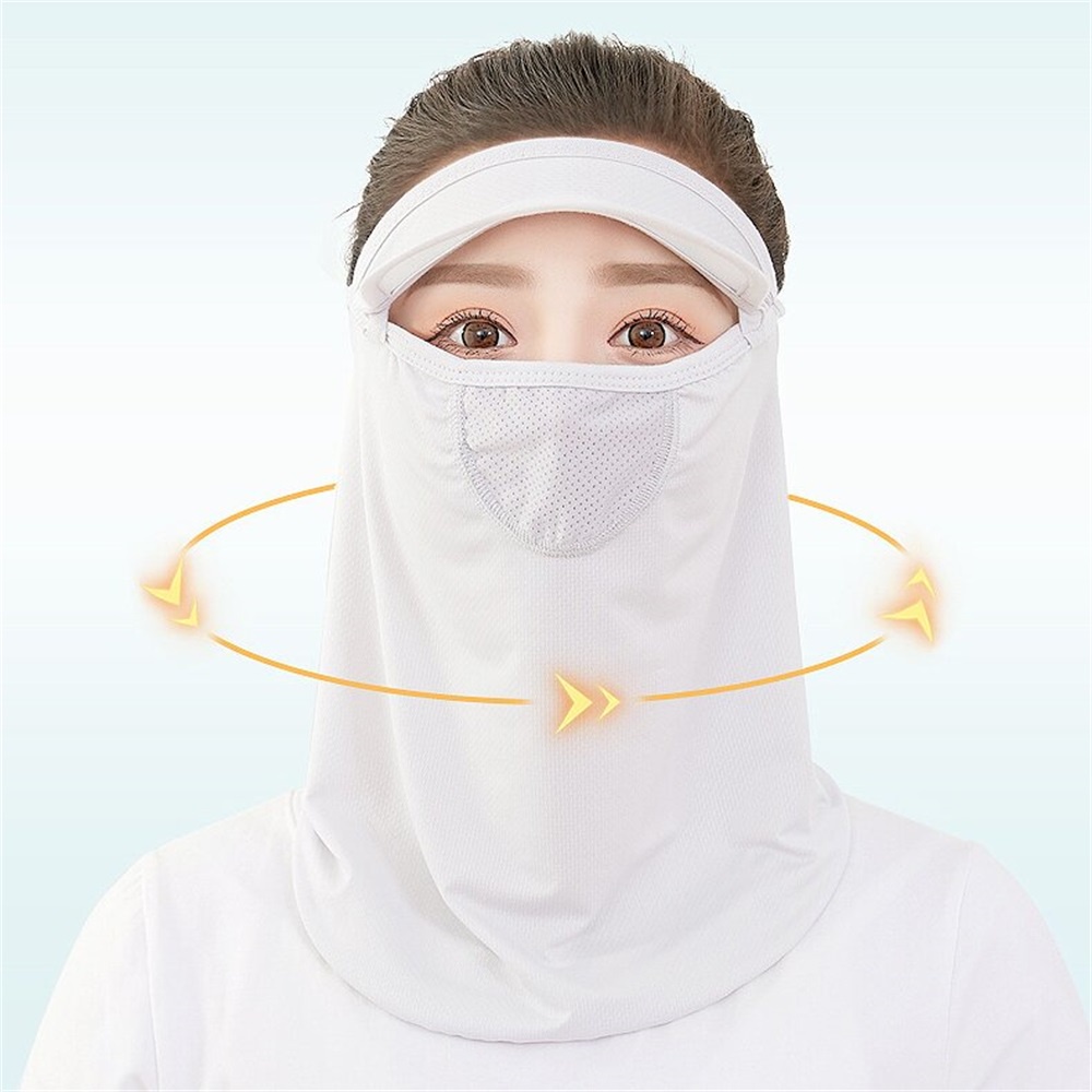 Topi Kerai Wanita Musim Panas Outdoor Tabir Surya Es Sutra Bernapas Bersepeda Topi Dengan Masker