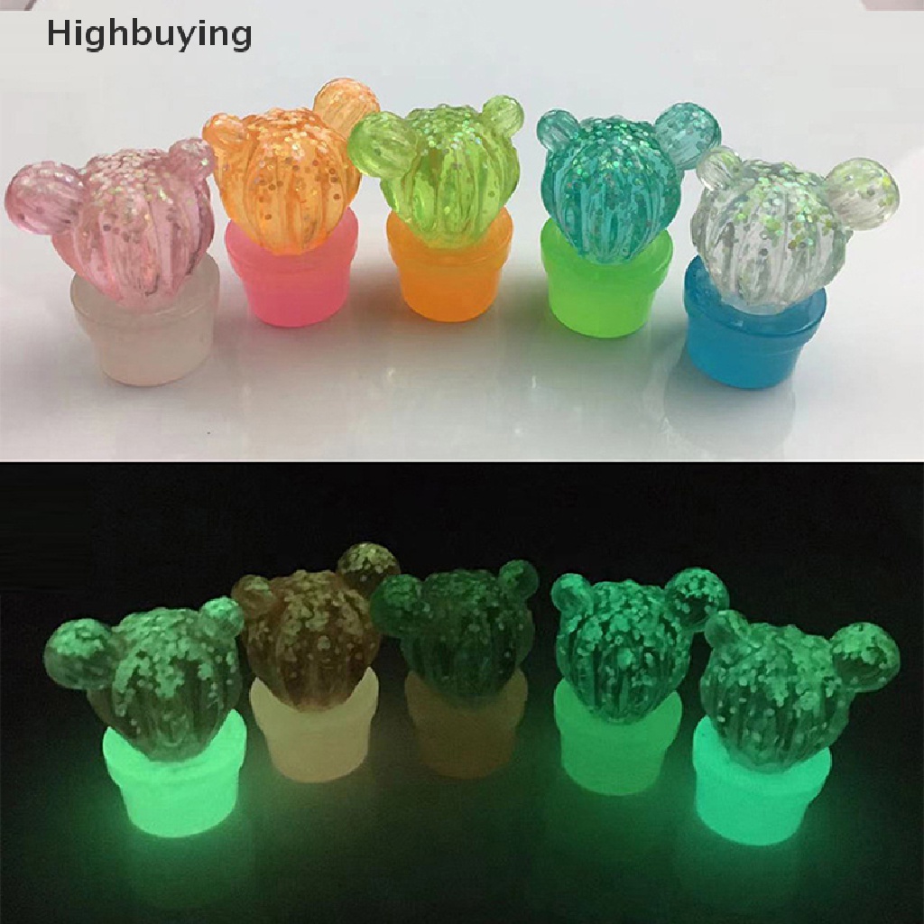 Hbid 2pcs Hiasan Aksesoris Resin Kaktus Fluorescence DIY Untuk Perhiasan Bahan Crafg Ch Supply Seni Dekorasi Glory