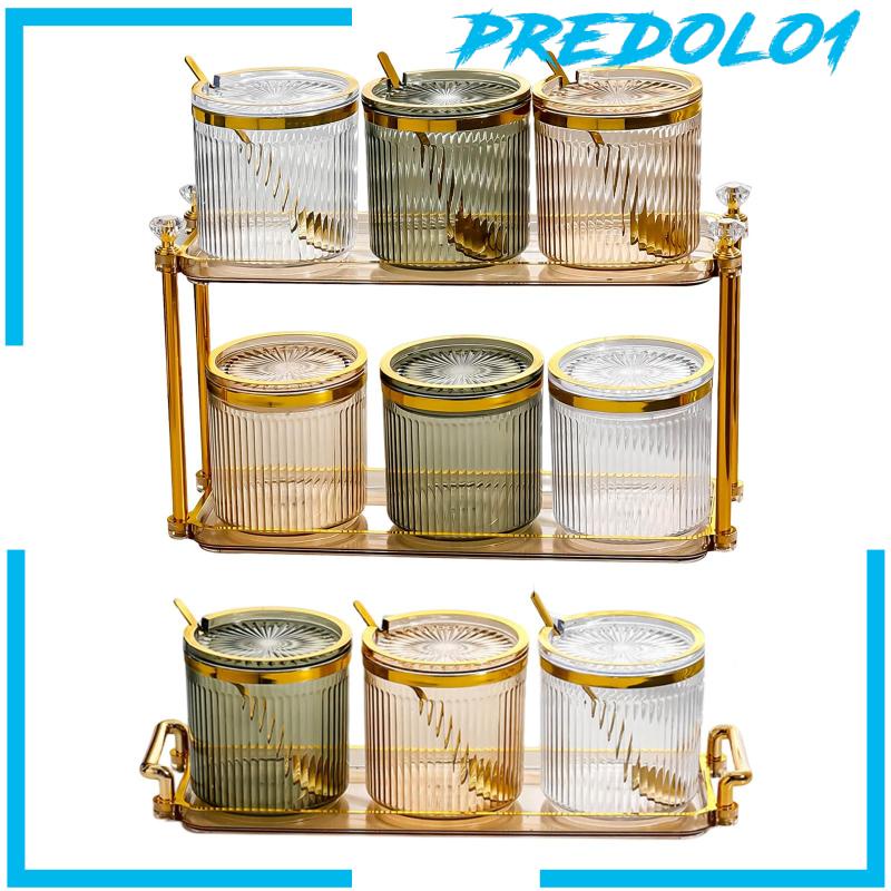 [Predolo1] Counter Dapur Multifungsi Tahan Debu Penyimpanan Makanan Toples Bumbu