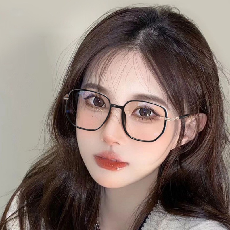 (YUZHU) Desain Bergaya Baru Kacamata Baca Anti Cahaya Biru Halus Mengkilap Oversized Square Frame Plus Eyeglasses Unisex