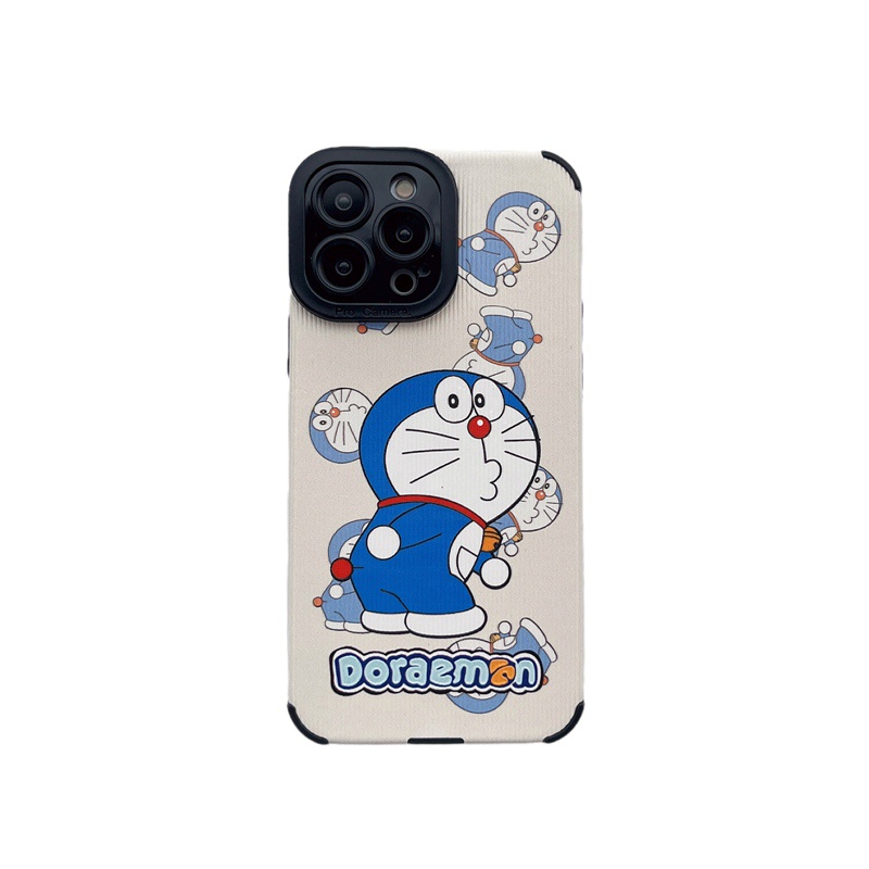 So Cute Doraemon Leather Soft Case iP iPhone 7 8 Plus SE 2020 X XR XS Max 11 12 13 14 Pro Max 14 Plus Women's Girl Lovely Phone Case Camera Protect Missconnie Casing hp