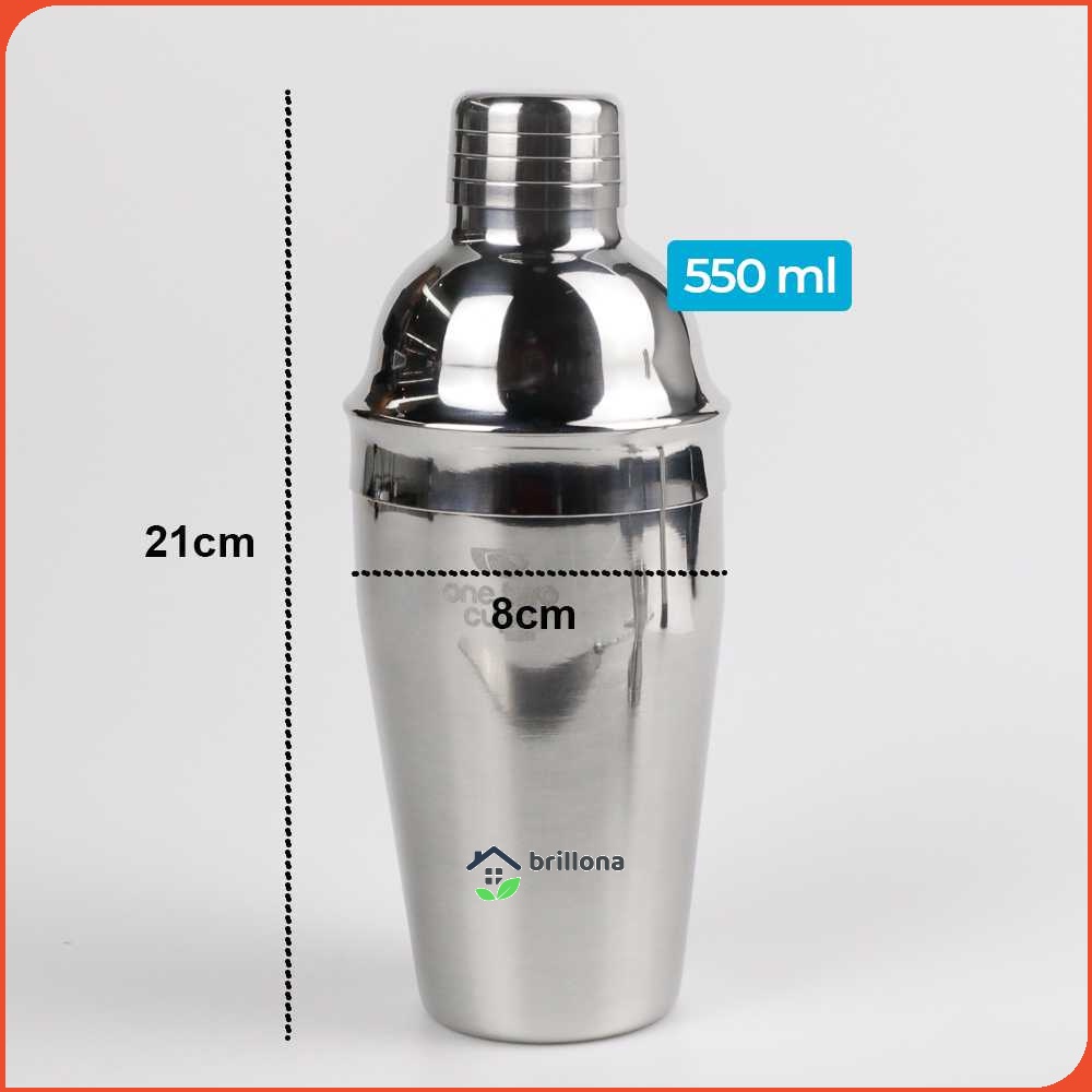 One Two Cups 6 in 1 Bartender Cobbler Cocktail Shaker 550ml - BA016