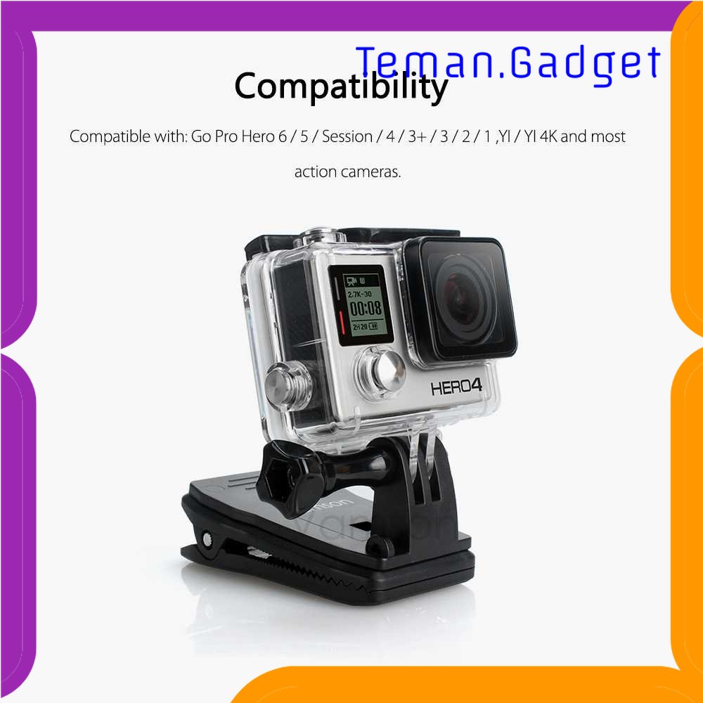 TG - KMP Vamson Clip Clamp Mount 360 Rotary + Smartphone Holder for GoPro - VP512