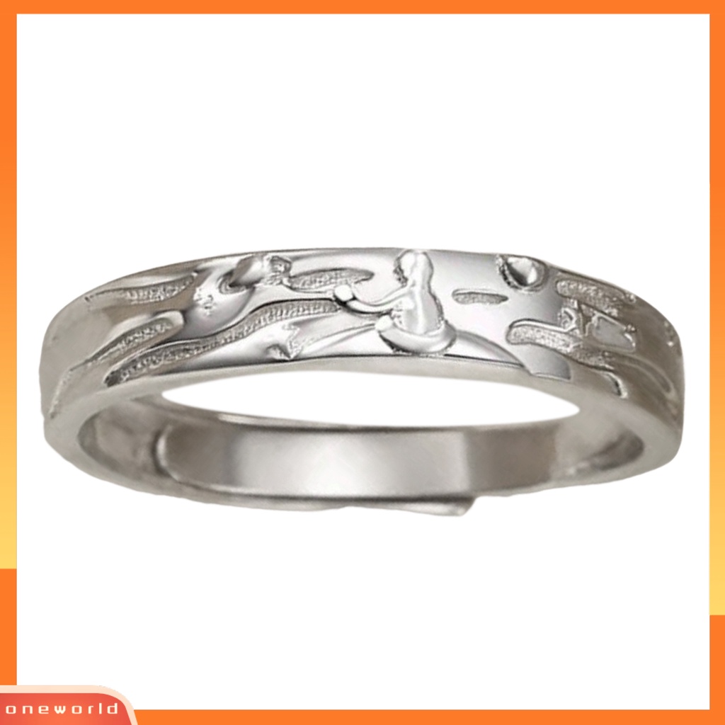 [EONE] Cincin Couple Warna Perak Pangeran Dan Mawar Adjustable Indah Perhiasan Dekorasi Tembaga Wanita Pria Jari Cincin Hadiah Hari Valentine