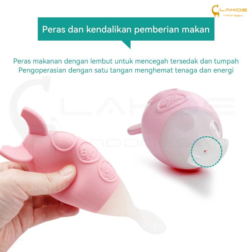 Lakoe Sendok Botol Mpasi Silikon/Botol sendok mpasi/Baby Feeding Spoon Dispenser/Botol Dot Silicone sendok makan bayi
