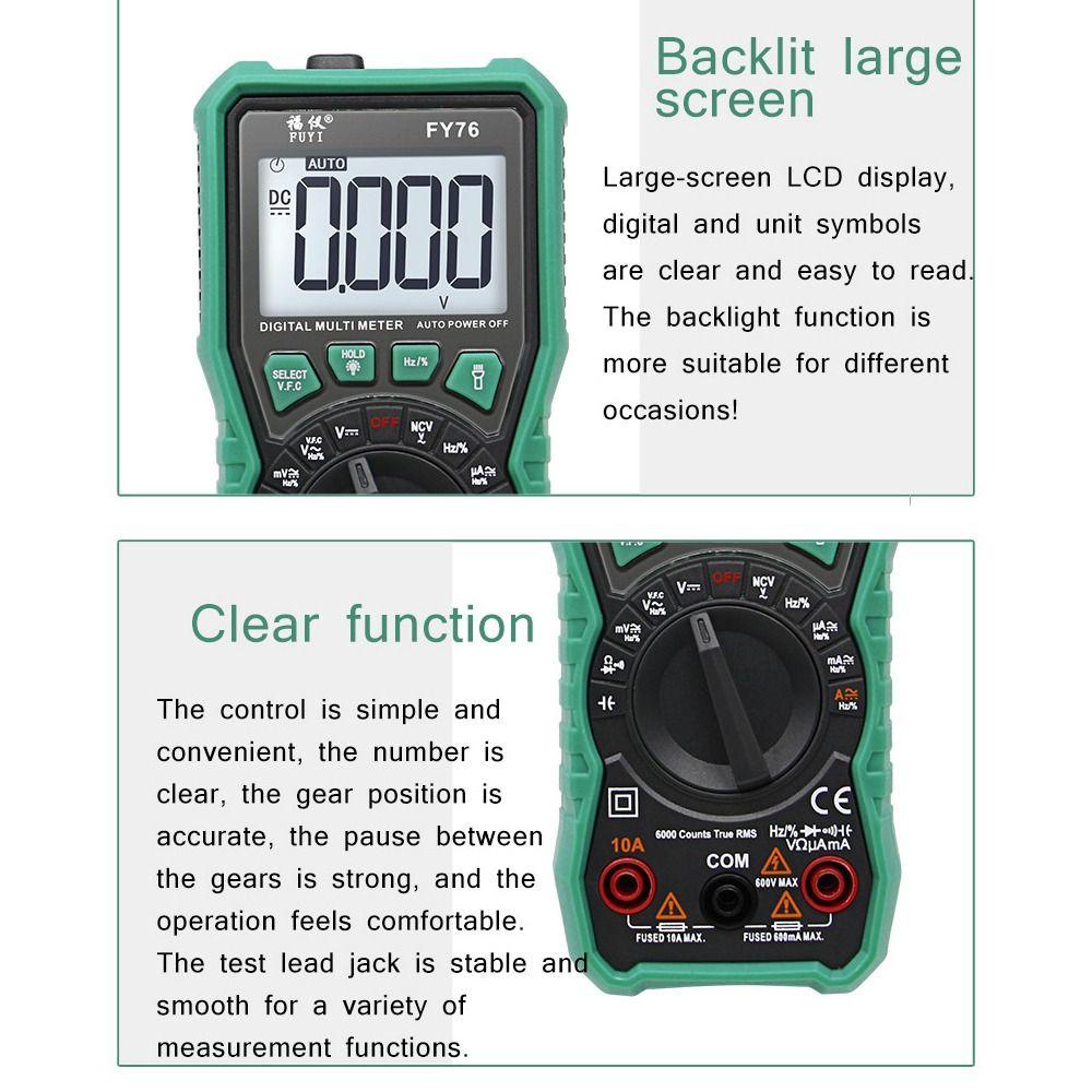 POPULAR Populer Digital Smart Multimeter Profesional LCD Display True RMS Resistance Kapasitansi Tester