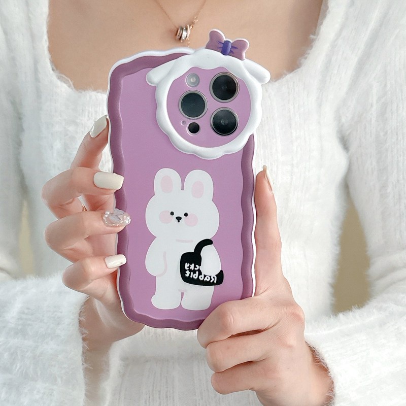 【Lamb Style】Backpack Bunny Soft TPU Case HP iP iPhone 11 12 13 14 Pro Max 7 8 + Plus SE 2020 X XS XR Max Girl Woman FTD Casing Apple