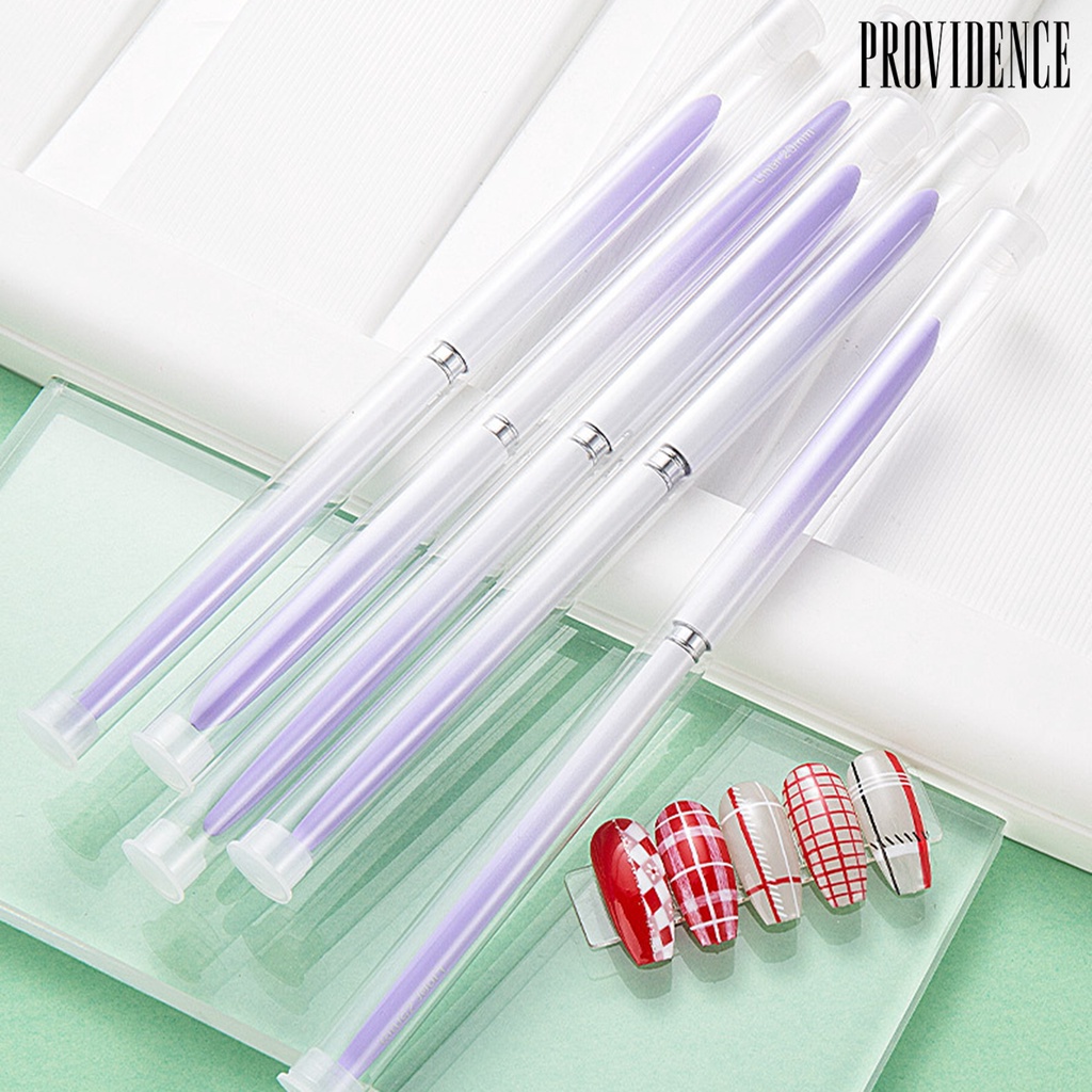 Providence7 /15 /20 /25 /30mm Nail Liner Pen Ujung Halus Warna Gradien Bulu Fleksibel Non-slip Handle Gambar Garis Garis Garis Lukisan Bunga Pena Perlengkapan Salon Kuku