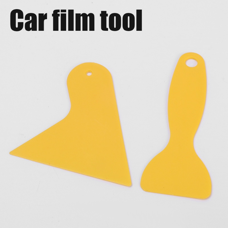 1pc Car Wrapping Film Aplikasi Squeegee Scraper Tools Bubble Stiker Jendela Scraper Piring Kaca Film Plastik Kuning Alat