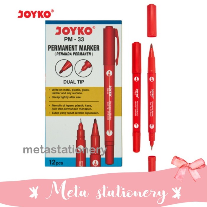 

Permanent Marker / Spidol Permanen Joyko Dual Tip PM-33