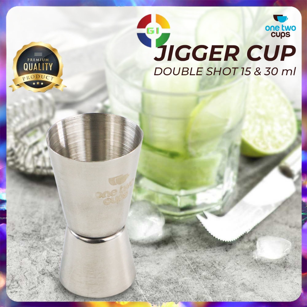 Gelas Ukur Jigger Bartender Double Shot 15 30 ml Silver