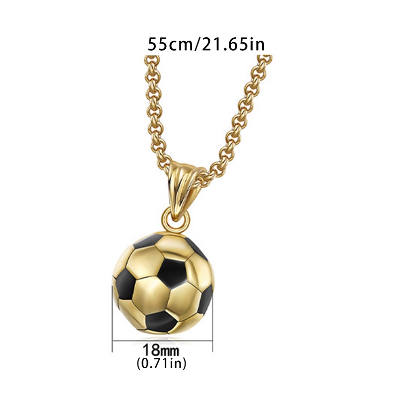 Baru I Love Football Pendant Kalung Baja Titanium Dengan Rantai Kotak Pria Wanita Emas Sepak Bola Olahraga Fashion Perhiasan