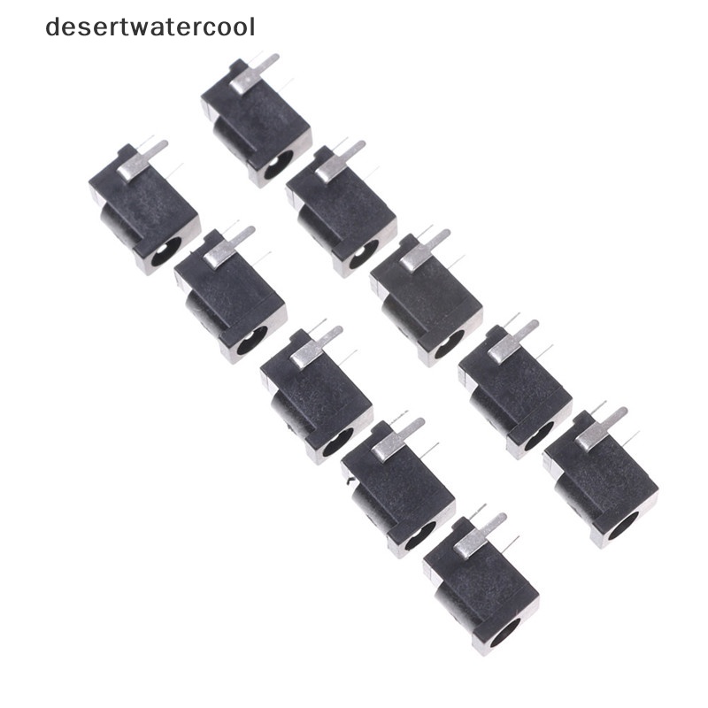 Deid 10pcs Hitam 3pin 3.5mm x 1.3mm DC Power Jack Socket PCB Mount Martijn