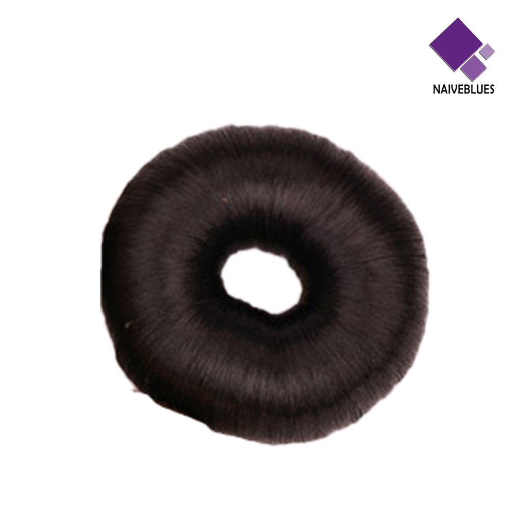 &lt; Naiveblues &gt; Cincin Rambut Gaya Rambut Elastis Bagus Memperbaiki Resin Wig Donat Untuk Wanita