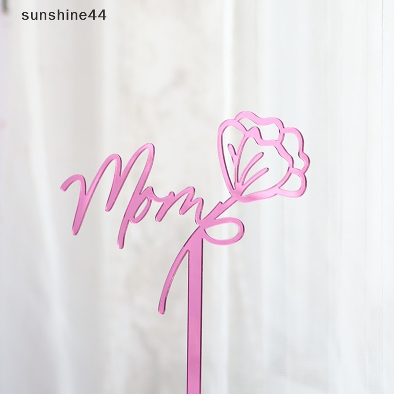 Sunshine INS Mom Birthday Cake Topper Golden Love Akrilik Terbaik Mom Day Pesta Hiasan Kue Rumah Ibu &amp;#39; s Hadiah Liburan Dessert Dekorasi ID