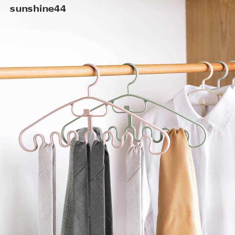 Sunshine 1pc Waves Multi port Support Gantungan Untuk Pengering Pakaian Rak Baju Plastik Drying Hanger Storage Hanger ID