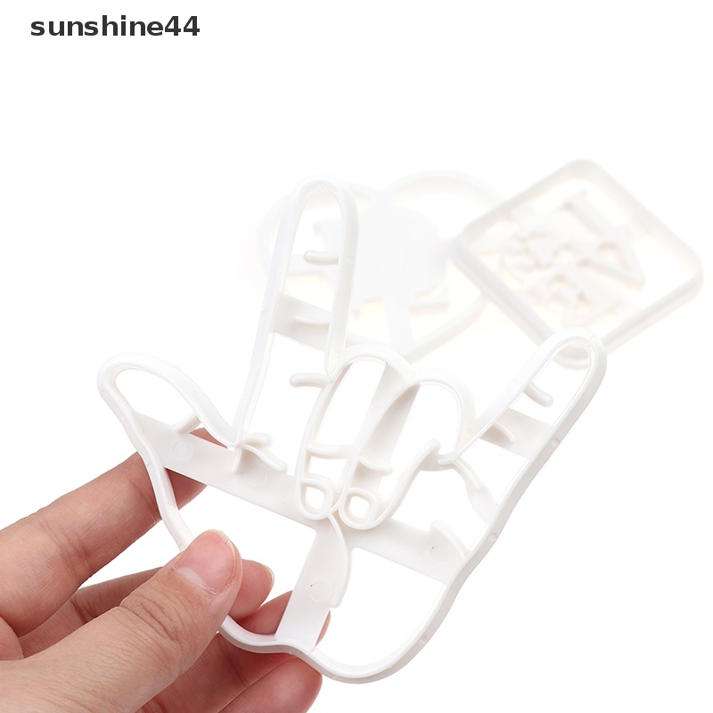 Sunshine Love You Heart Hand Gesture Diy Cetakan Fondant Pemotong Kue Kering Plastik Putih ID