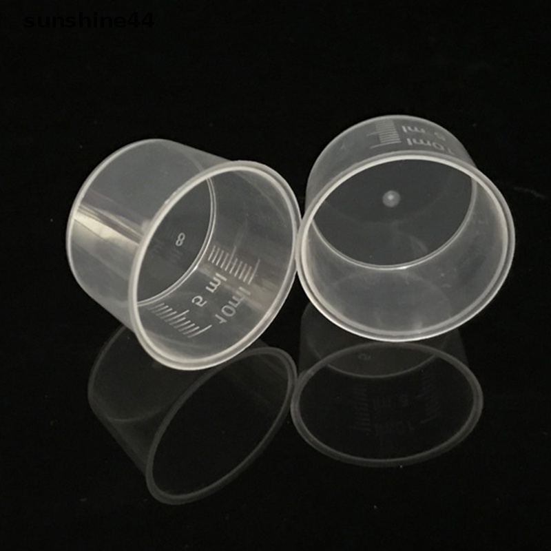 Sunshine 20Pcs 10ml Gelas Ukur Bening Sekali Pakai Cairan Volumetric Measurement Cup ID