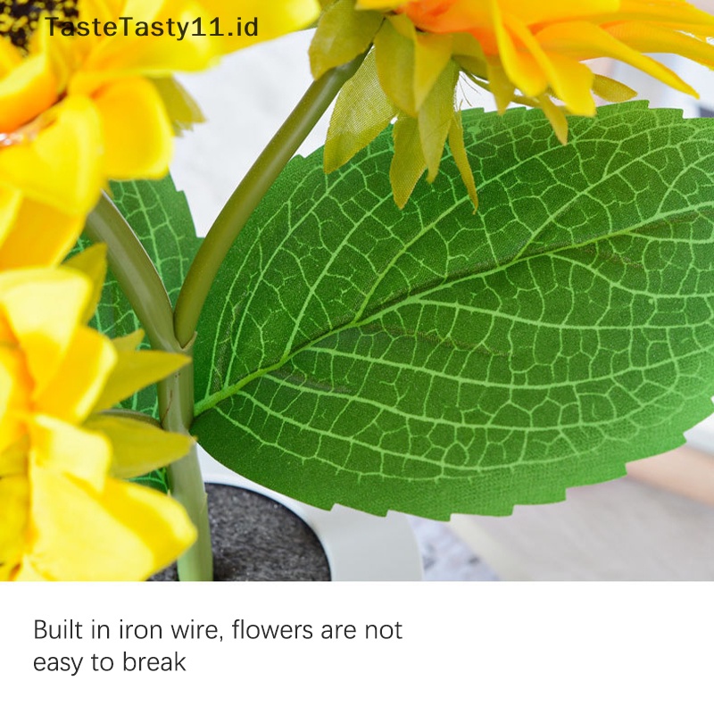 Tastetasty Sunflowers Lampu Meja LED Simulasi Bunga Lampu Malam USB Rechargeable.