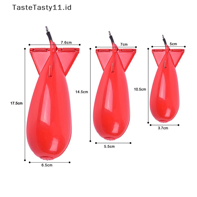 Tastetasty Carp Fishing Rocket Besar Kecil Floag Lure Tempat Umpan Roket Pelet.