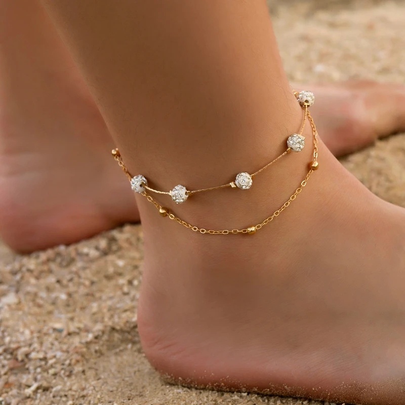 Bohemian Heart Infinity Anklet Bracelet/Double Layer Pearl Shell Dolphin Women Bracelet Anklets/Perhiasan Rantai Barefoot Fashion