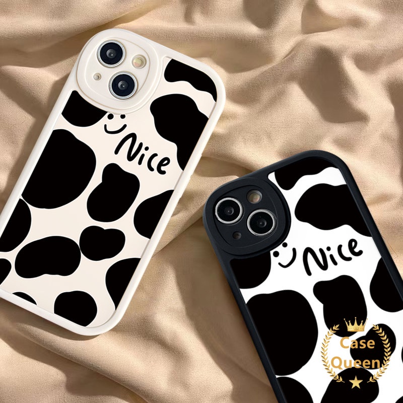 Lembut Tpu Smile Pasangan Case Kompatibel Untuk IPhone XR X Xs Max11 13 12 14 Pro Max 7 6 8 6s Plus SE 2020 Fashion Pola Leopard Ponsel Penutup Belakang