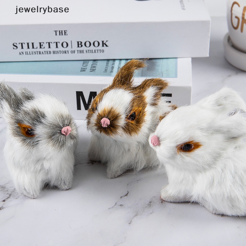[jewelrybase] Mini Realistis Lucu Bulu Kelinci Mewah Hewan Manusia Hidup Paskah Model Kelinci Hadiah Mainan Butik