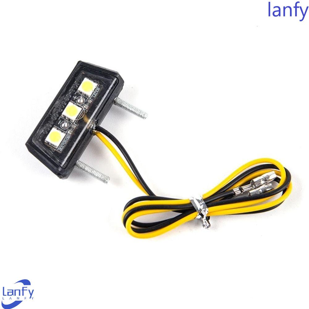 Lanfy Lampu Plat Nomor 12V Cahaya Putih Super Terang Lampu LED Aksesoris Motor Lampu Motor Lampu Hias