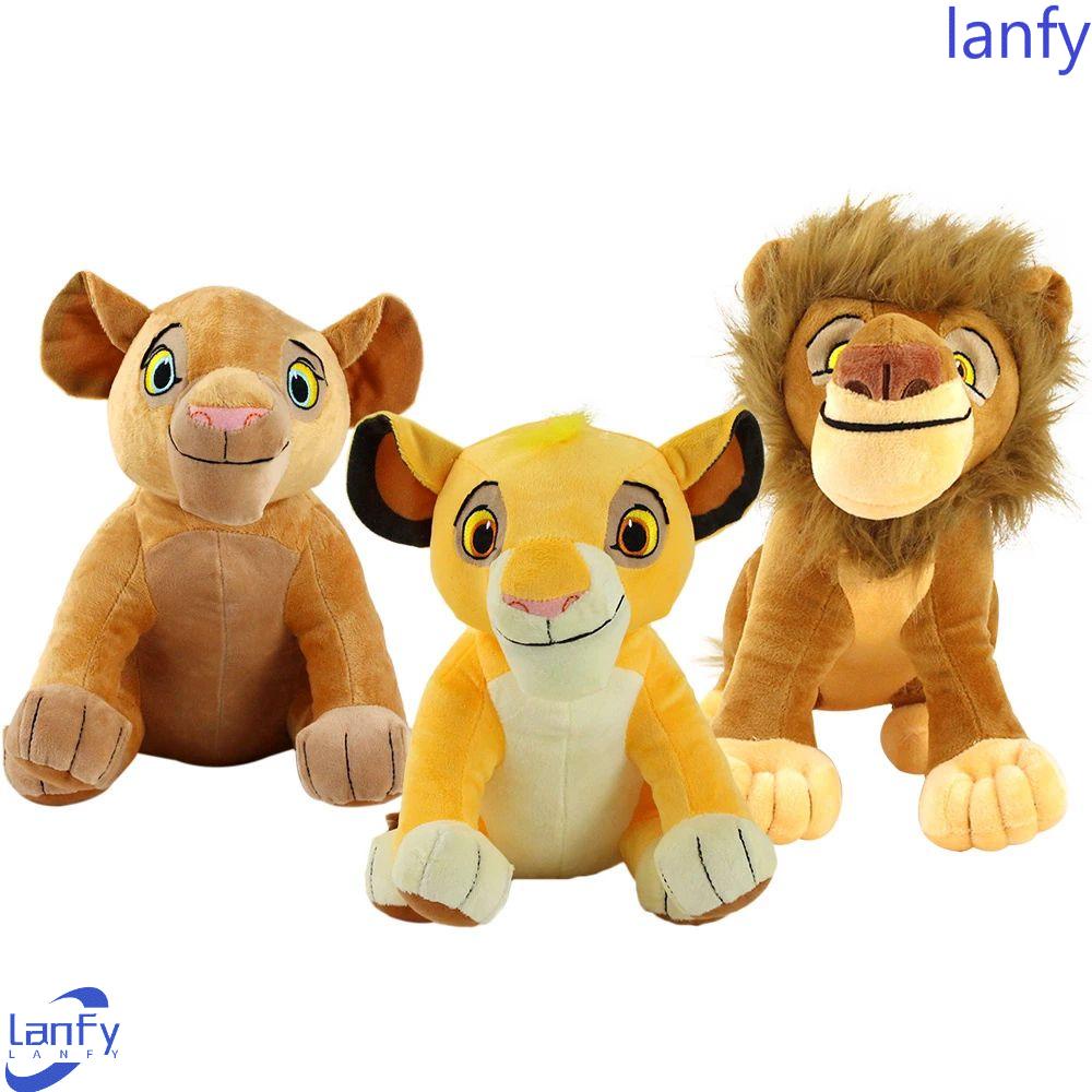 Lanfy Simba Mainan Mewah Hadiah Natal Ulang Tahun Boneka Plush Boneka Binatang Mufasa Lembut Singa Mainan Mewah