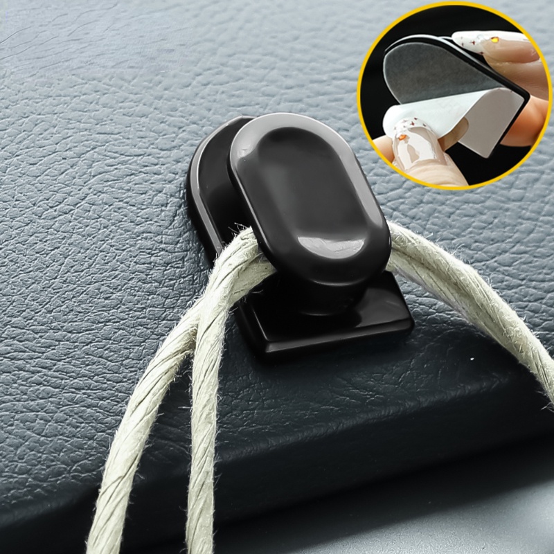 Creative DIY Self Adhesive Plastic Hook/Rak Gantung Kabel Data Kunci Otomotif Mini/Organizer Penyimpanan Interior Kendaraan Universal