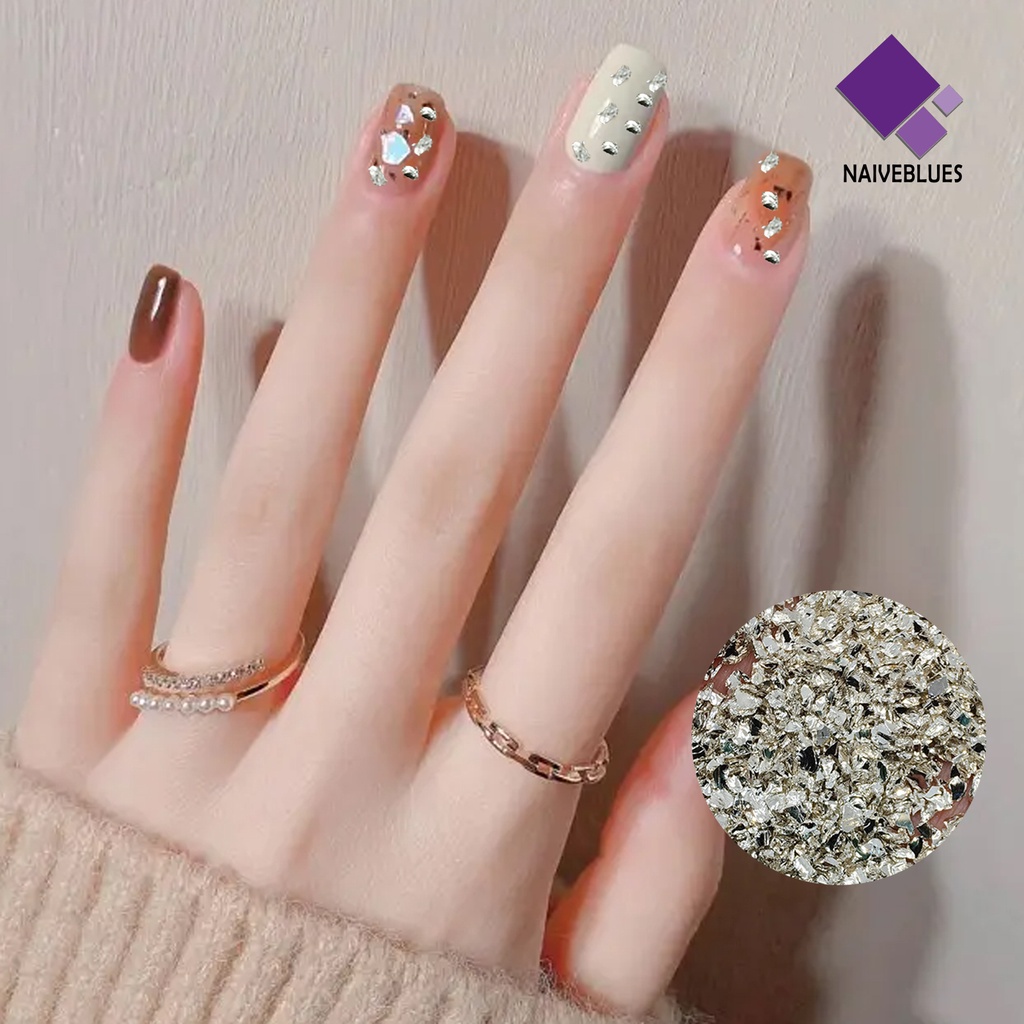 [naiveblues] 1tas Kuku Berlian Imitasi Warna-Warni Berkilauan Bentuk Tidak Teratur Jumlah Nail Art Kristal Imitasi