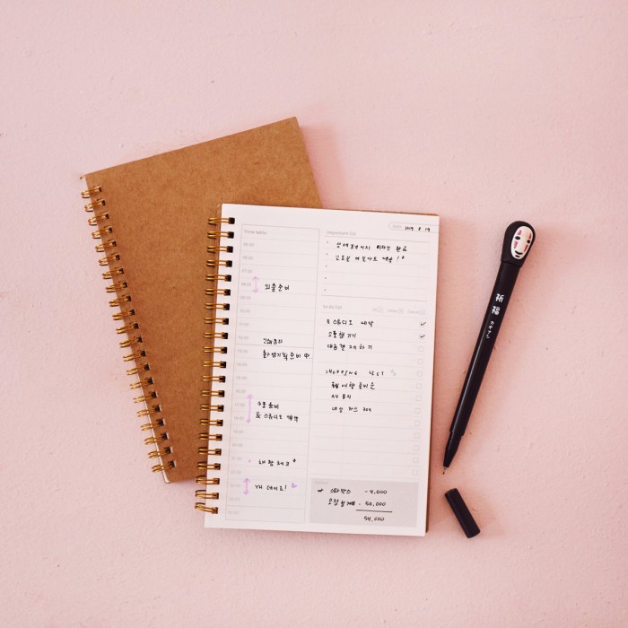 

Buku agenda planner jurnal harian murah - Kraft Cover Spiral Daily
