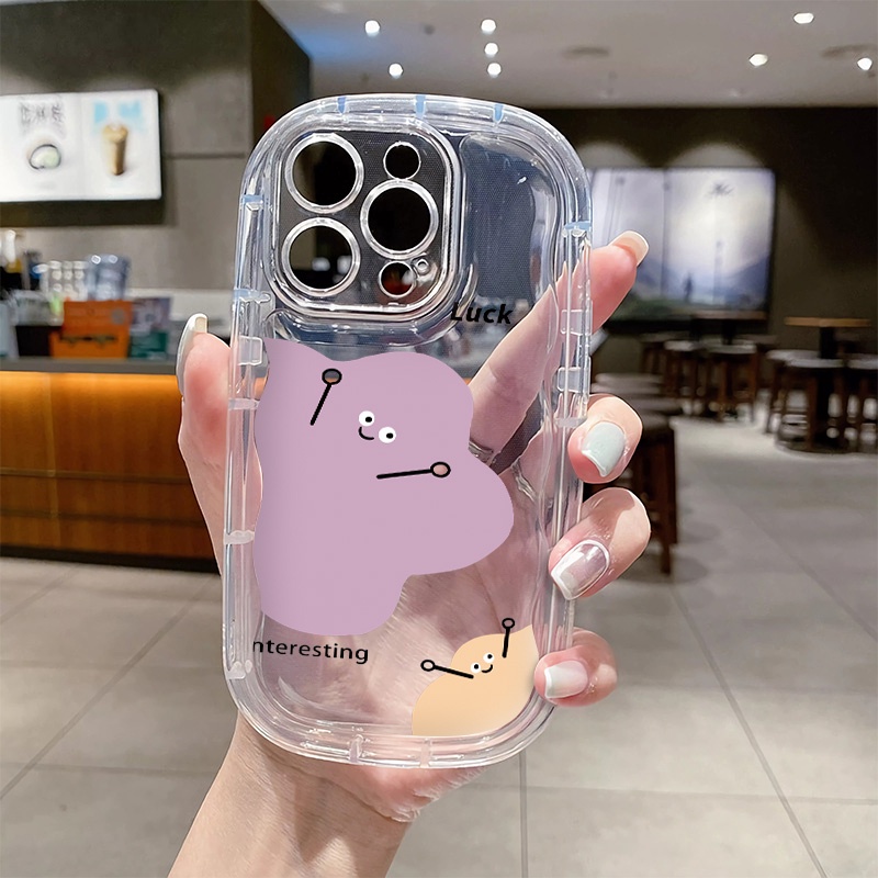 IPHONE Casing Transparan Lembut Shockproof Kompatibel Untuk Iphone11 14 13 12 Pro XS Max X Xr7 +8 Plus Casing Ponsel Angel EyeTPU Silicone Cover