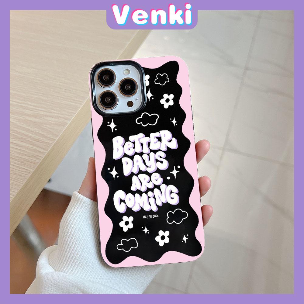 VENKI - For iPhone 14 Pro Max iPhone Pink Edge Black Phone Case TPU Soft Shell Protection Shockproof Camera Compatible with iPhone 13 Pro max 12 Pro Max 11 xr xs max 7Plus 8Plus