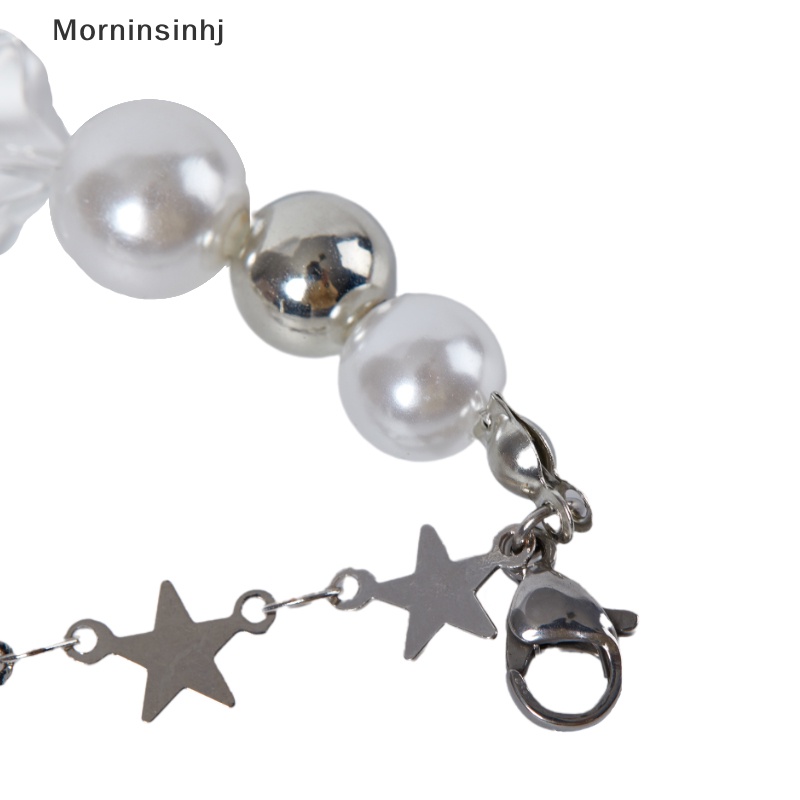 Mornin Trendi Gelang Manik-Manik Mutiara Bintang Liontin Perhiasan Untuk Wanita Pria Pasangan Vintage Pearl Bracelet Hadiah Pesta Aksesoris Fashion id