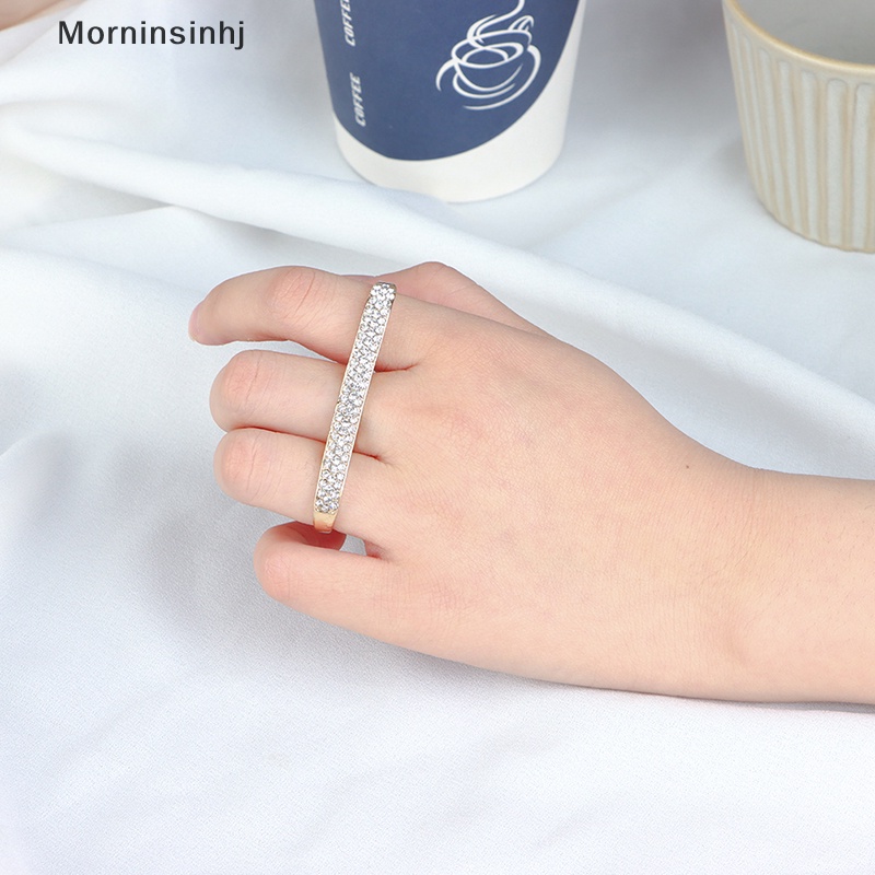 Mornin Fashion Tiga Jari Knuckle Duster Ring Minimalis Stainless Steel Bar Ring Perhiasan Hadiah id