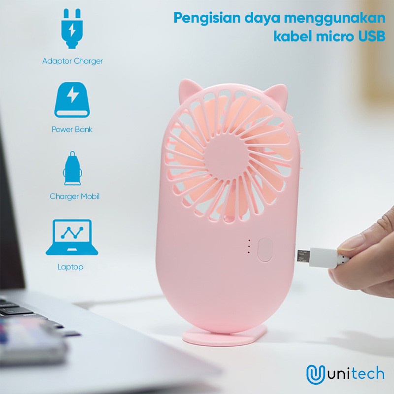 Kipas Angin Mini - Slim Portable Pocket Fan Unitech GS09