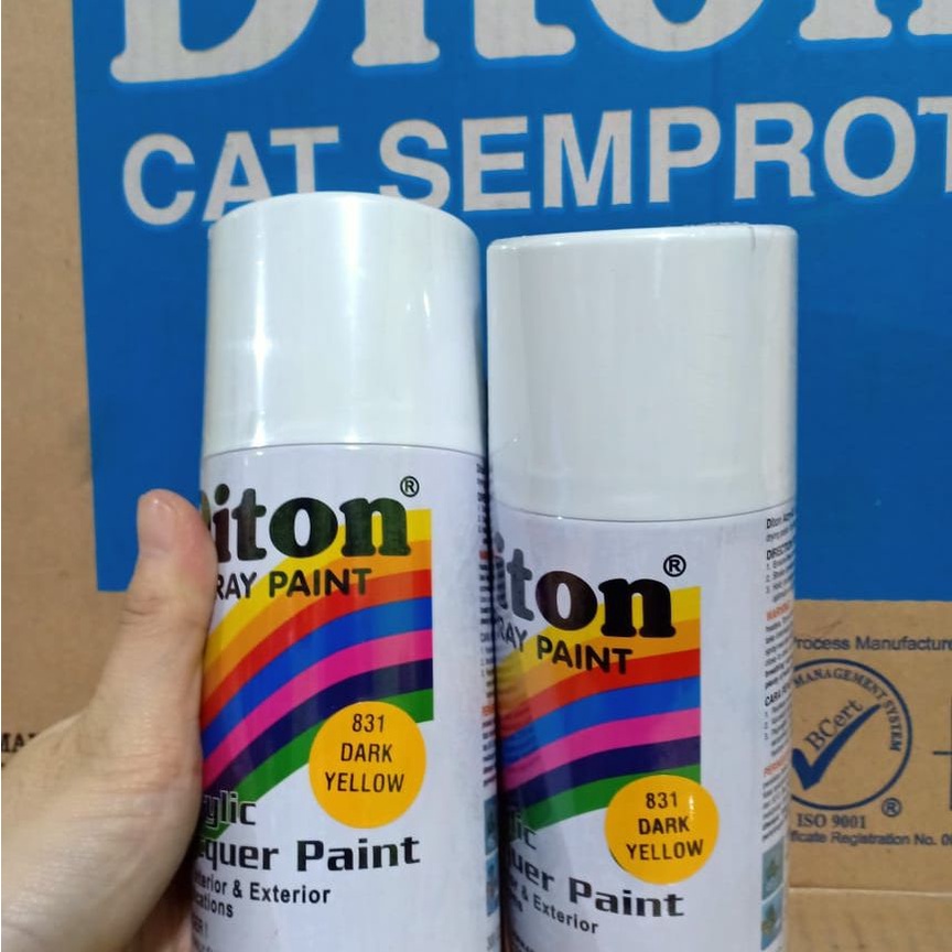 SOLID COLOURS DITON Spray Paint Acrylic Lacquer Paint Pilox Pilok Cat Semprot - 831 DARK YELLOW / KUNING TUA / KUNING GELAP (300cc / 300ml)