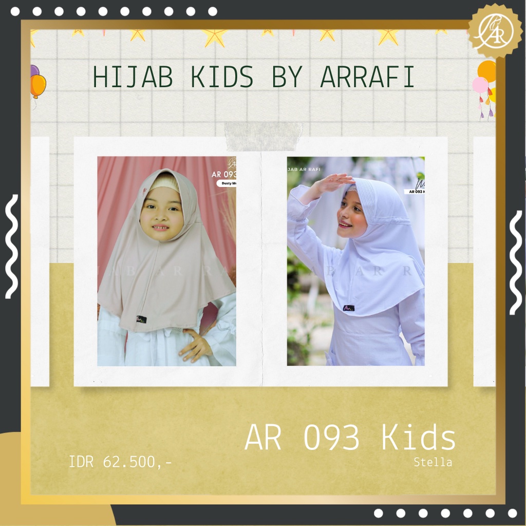 Hijab Anak Hijab Sekolah Usia 7 Tahun Arrafi Terbaru AR 093 Kids