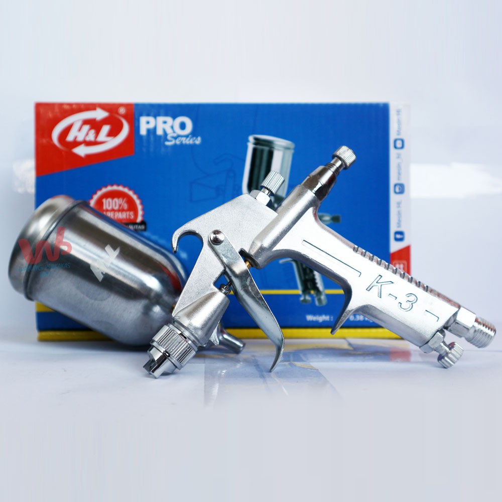 ORIGINAL NEW H&amp;L Spray Gun F75 Spet Alat Semprot Cat Angin Kompresor Tabung Atas F75 Cup 400Cc tersedia juga yukido Japan tekhnology