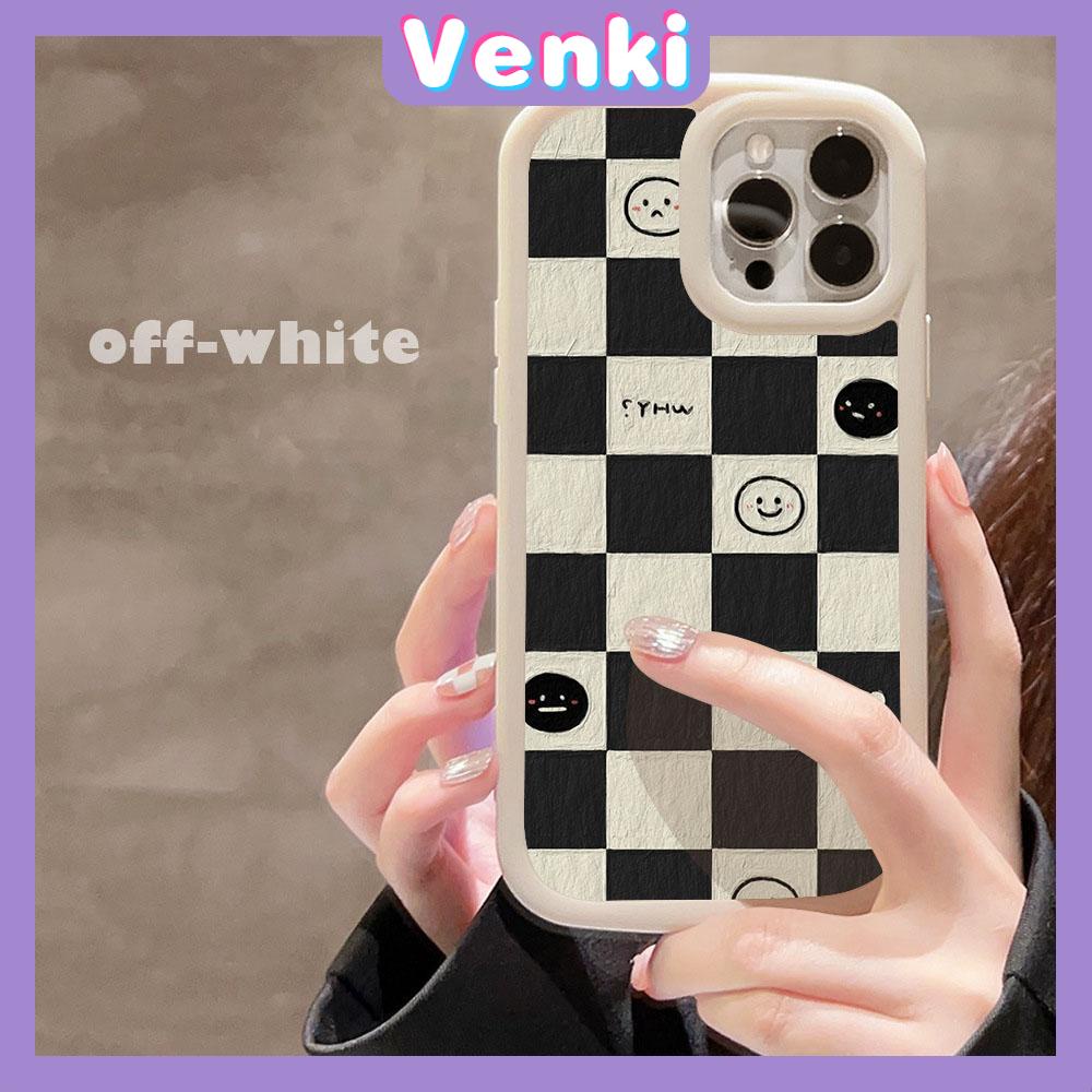 VENKI- For iPhone 11 iPhone Case Matte TPU Soft Case Black Beige Shockproof Protection Camera Smiley Chess Board Compatible with iPhone 14 13 Pro max 12 Pro Max 11 xr xs max 7Plus